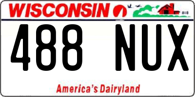 WI license plate 488NUX