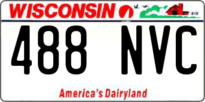 WI license plate 488NVC