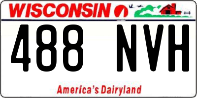 WI license plate 488NVH