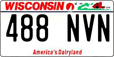 WI license plate 488NVN