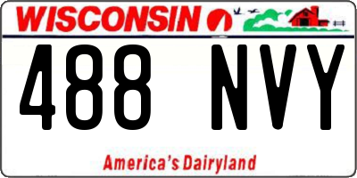 WI license plate 488NVY