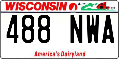 WI license plate 488NWA