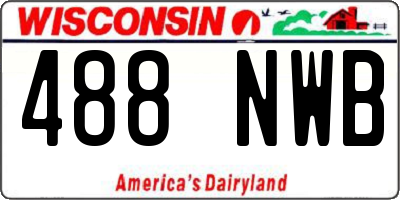 WI license plate 488NWB