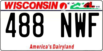 WI license plate 488NWF