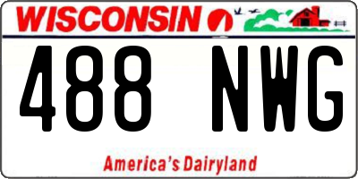 WI license plate 488NWG