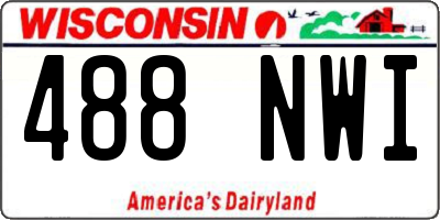 WI license plate 488NWI