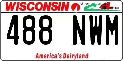 WI license plate 488NWM