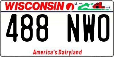 WI license plate 488NWO