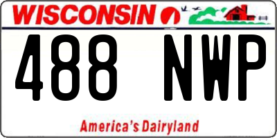 WI license plate 488NWP