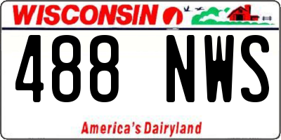 WI license plate 488NWS