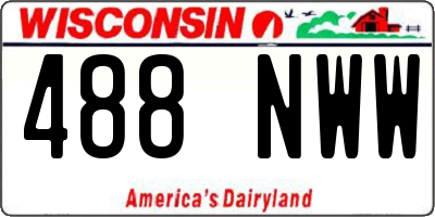 WI license plate 488NWW