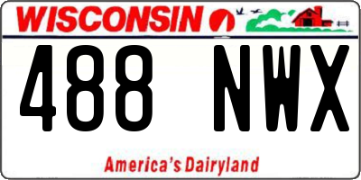 WI license plate 488NWX