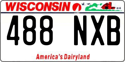 WI license plate 488NXB
