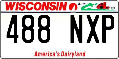 WI license plate 488NXP