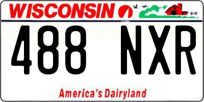 WI license plate 488NXR