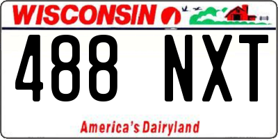 WI license plate 488NXT