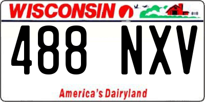 WI license plate 488NXV
