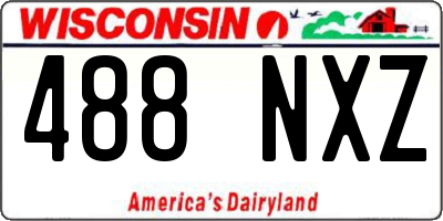 WI license plate 488NXZ