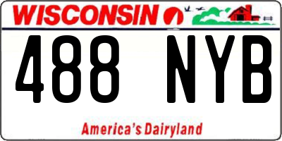 WI license plate 488NYB