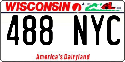 WI license plate 488NYC