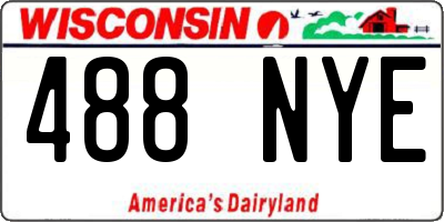 WI license plate 488NYE