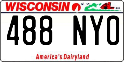 WI license plate 488NYO