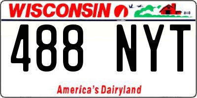 WI license plate 488NYT