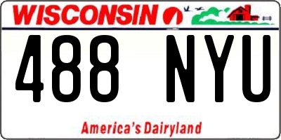 WI license plate 488NYU
