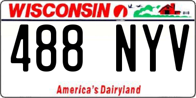 WI license plate 488NYV