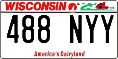 WI license plate 488NYY