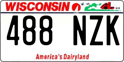 WI license plate 488NZK