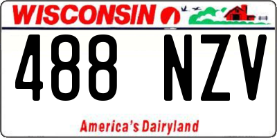 WI license plate 488NZV