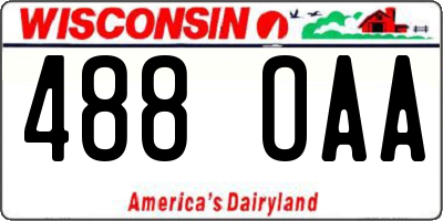 WI license plate 488OAA