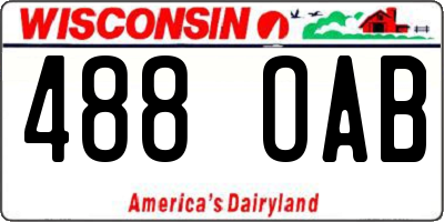 WI license plate 488OAB