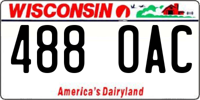 WI license plate 488OAC