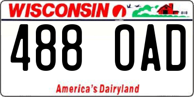 WI license plate 488OAD