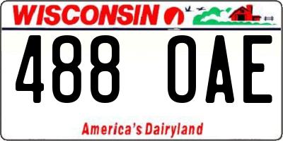 WI license plate 488OAE