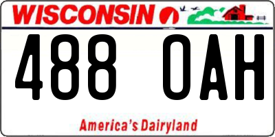 WI license plate 488OAH