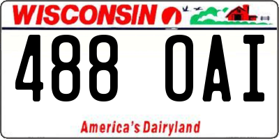 WI license plate 488OAI