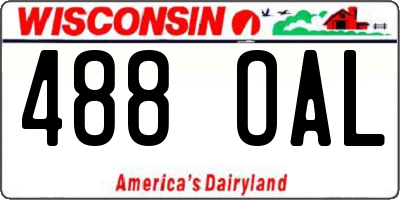 WI license plate 488OAL