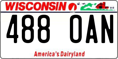 WI license plate 488OAN