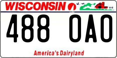 WI license plate 488OAO