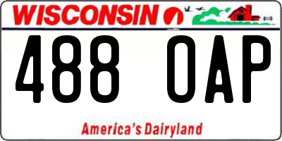 WI license plate 488OAP