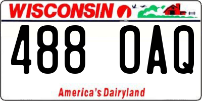 WI license plate 488OAQ