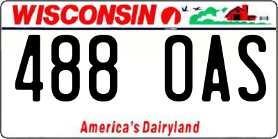 WI license plate 488OAS