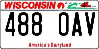 WI license plate 488OAV