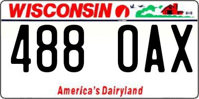 WI license plate 488OAX