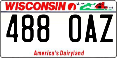 WI license plate 488OAZ