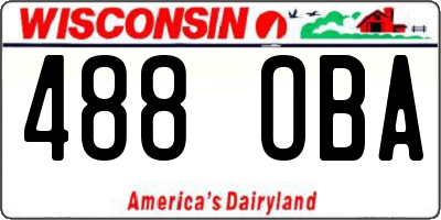 WI license plate 488OBA