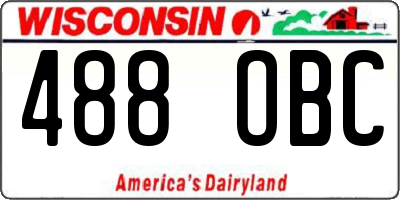 WI license plate 488OBC